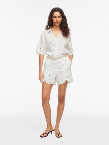 VILA - regular Pantalón 'VIBrodera' en blanco