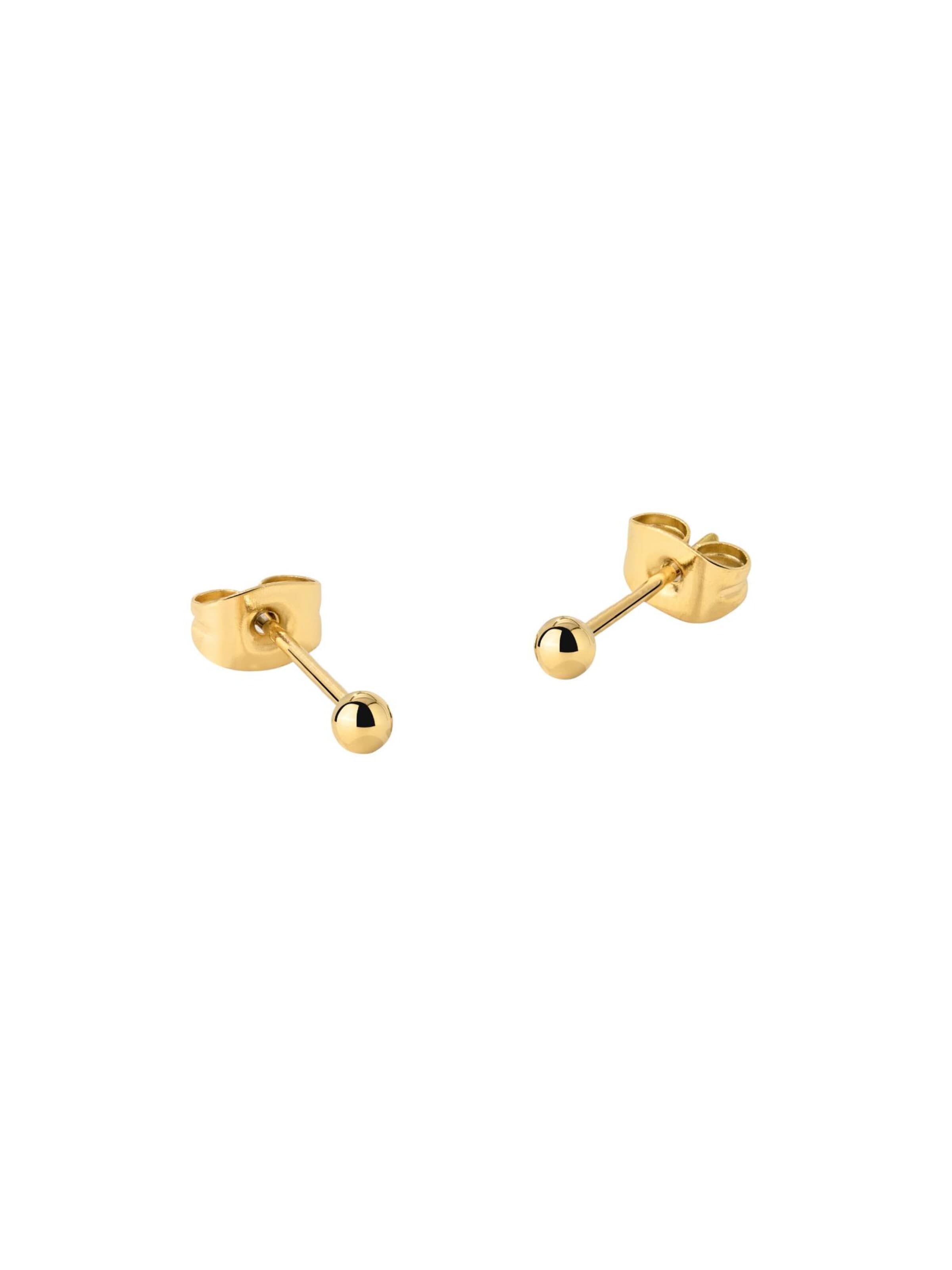 Luamaya Ohrringe 'Delicate Bead Studs'‌‌‌ in Gold: Vorderseite