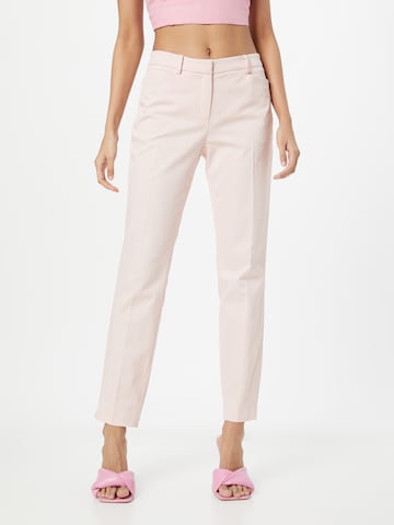 Regular Pantalon à plis MORE & MORE en rose : devant