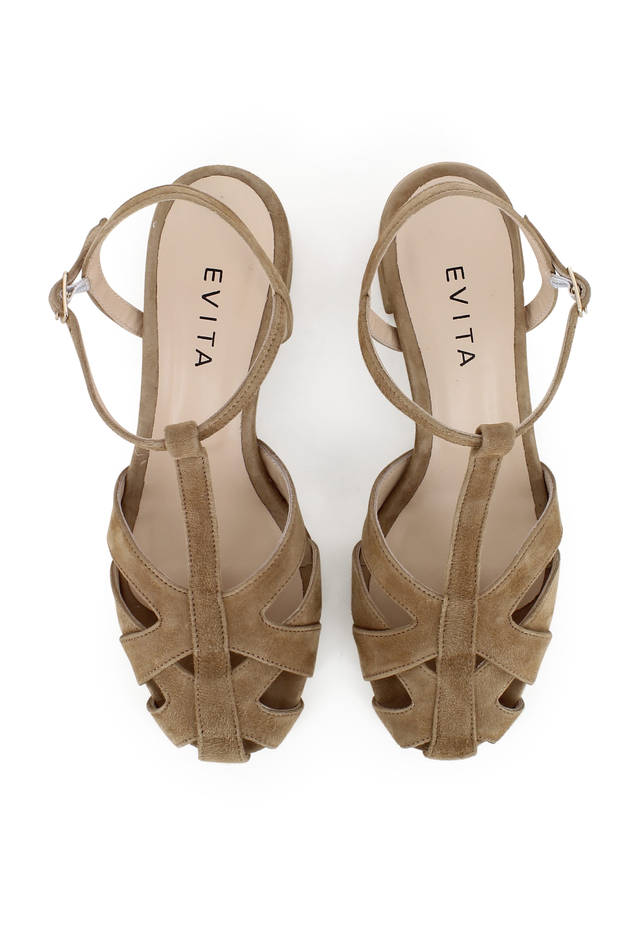 EVITA Sandalen met riem 'OLGA' in Bruin