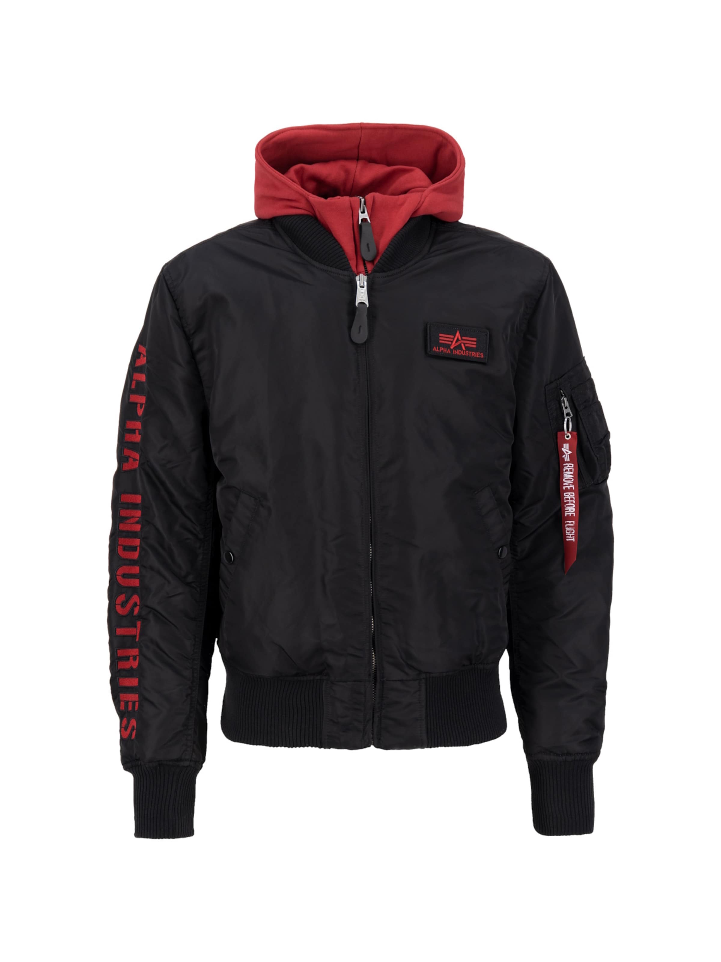 ALPHA INDUSTRIES Bomberjacke in Schwarz: Vorderseite