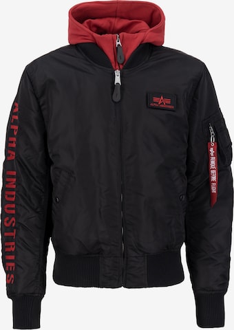 ALPHA INDUSTRIES Přechodná bunda – černá: přední strana