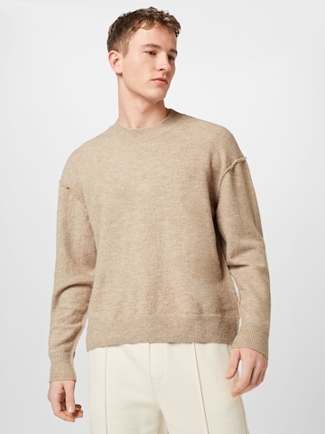WEEKDAY Sweater 'Daniel' in Beige: front