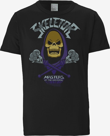 LOGOSHIRT Shirt 'Motu - Skeletor' in Black: front