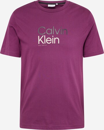 T-Shirt Calvin Klein en violet : devant