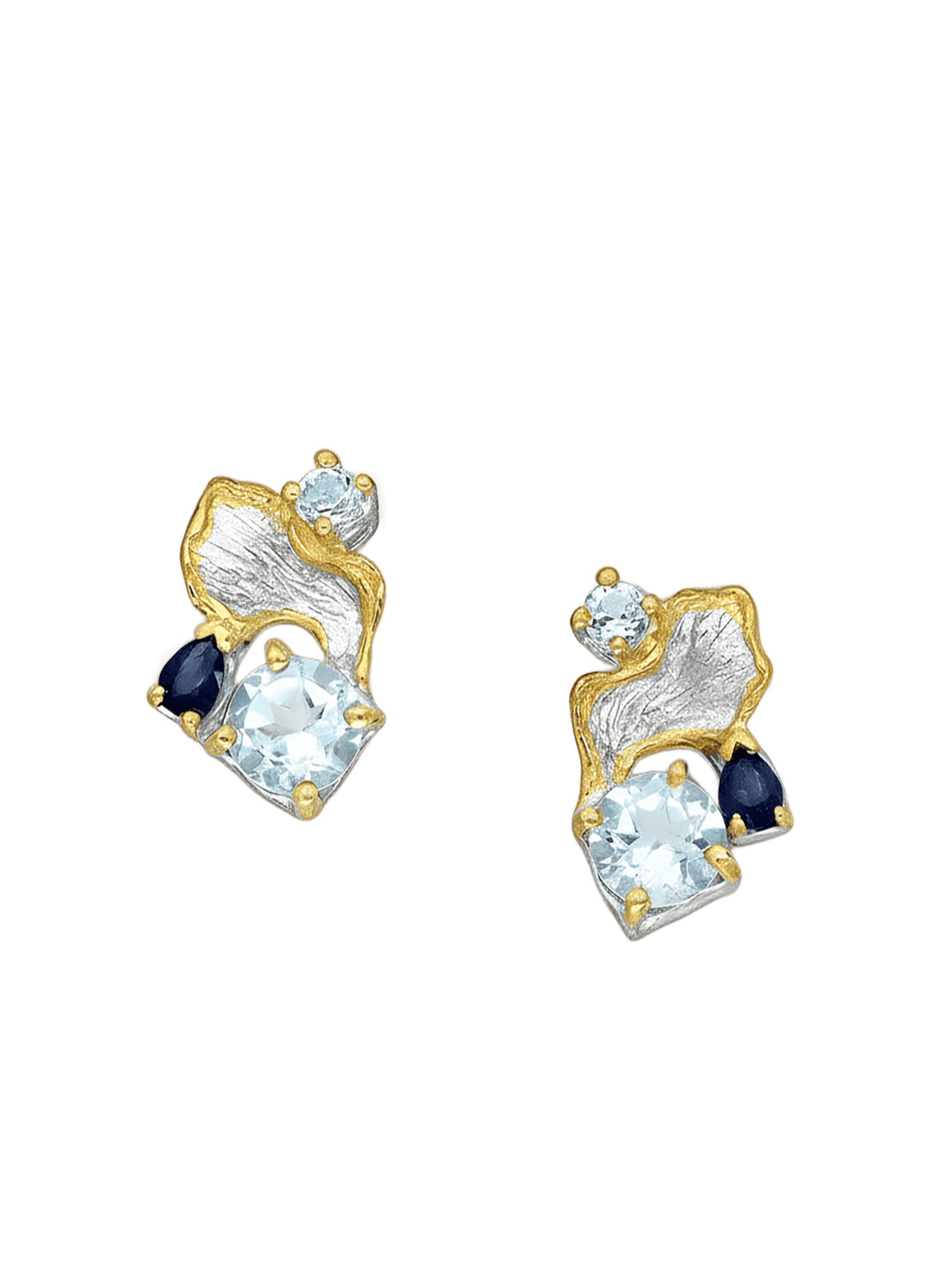 La Moda Me Earrings 'Wings' in Blue: front