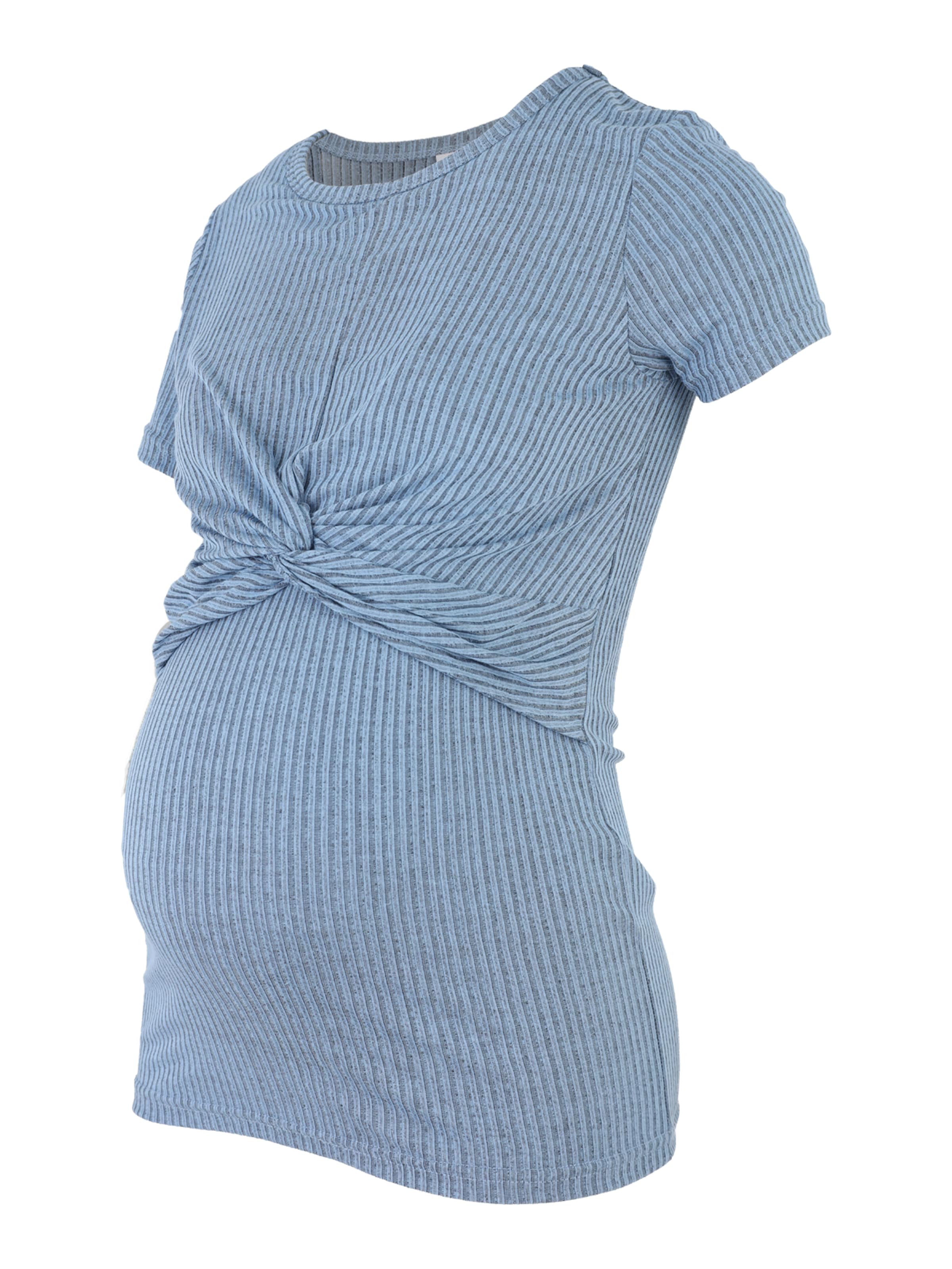 MAMALICIOUS Camisa 'MLANLI JUNE' em azul claro / cinzento claro, Vista do artigo