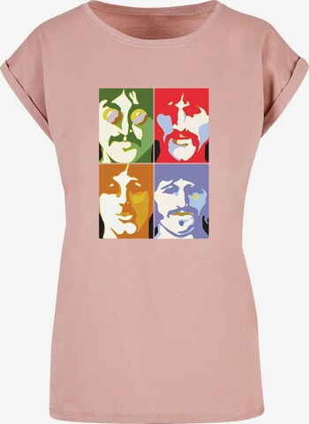 Merchcode Shirt 'Beatles -  Color Heads' in Pink: predná strana