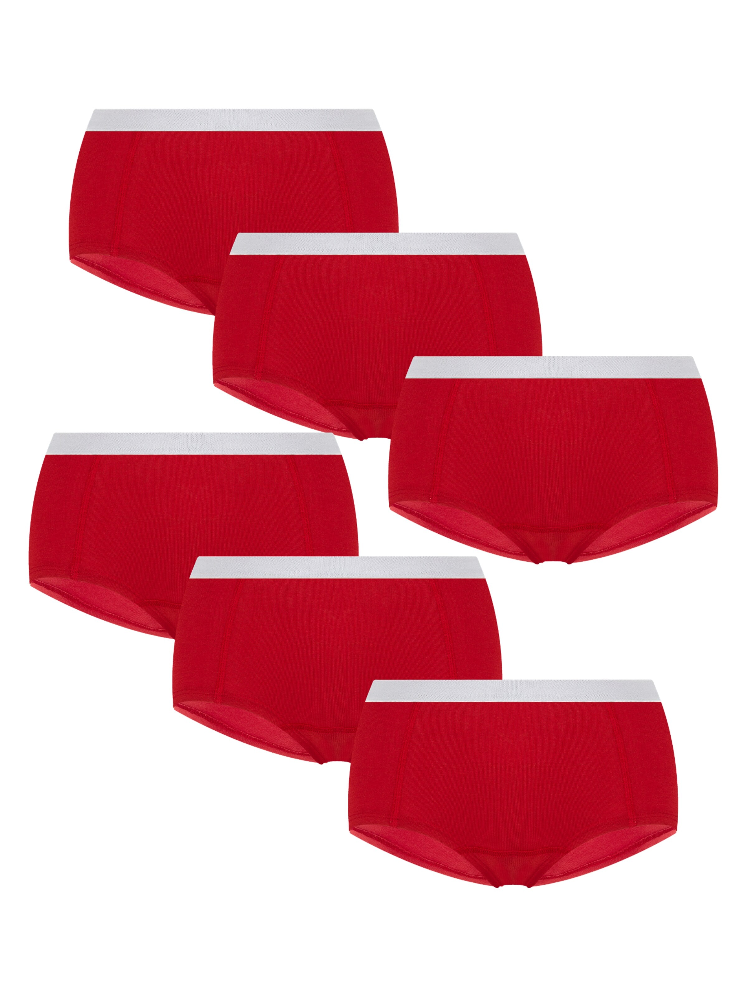 Albero Natur Boyshorts 'Bio-Baumwoll-Boyshorts – 6er Pack' in Red: front