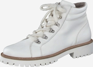 Paul Green Lace-Up Ankle Boots in White: front