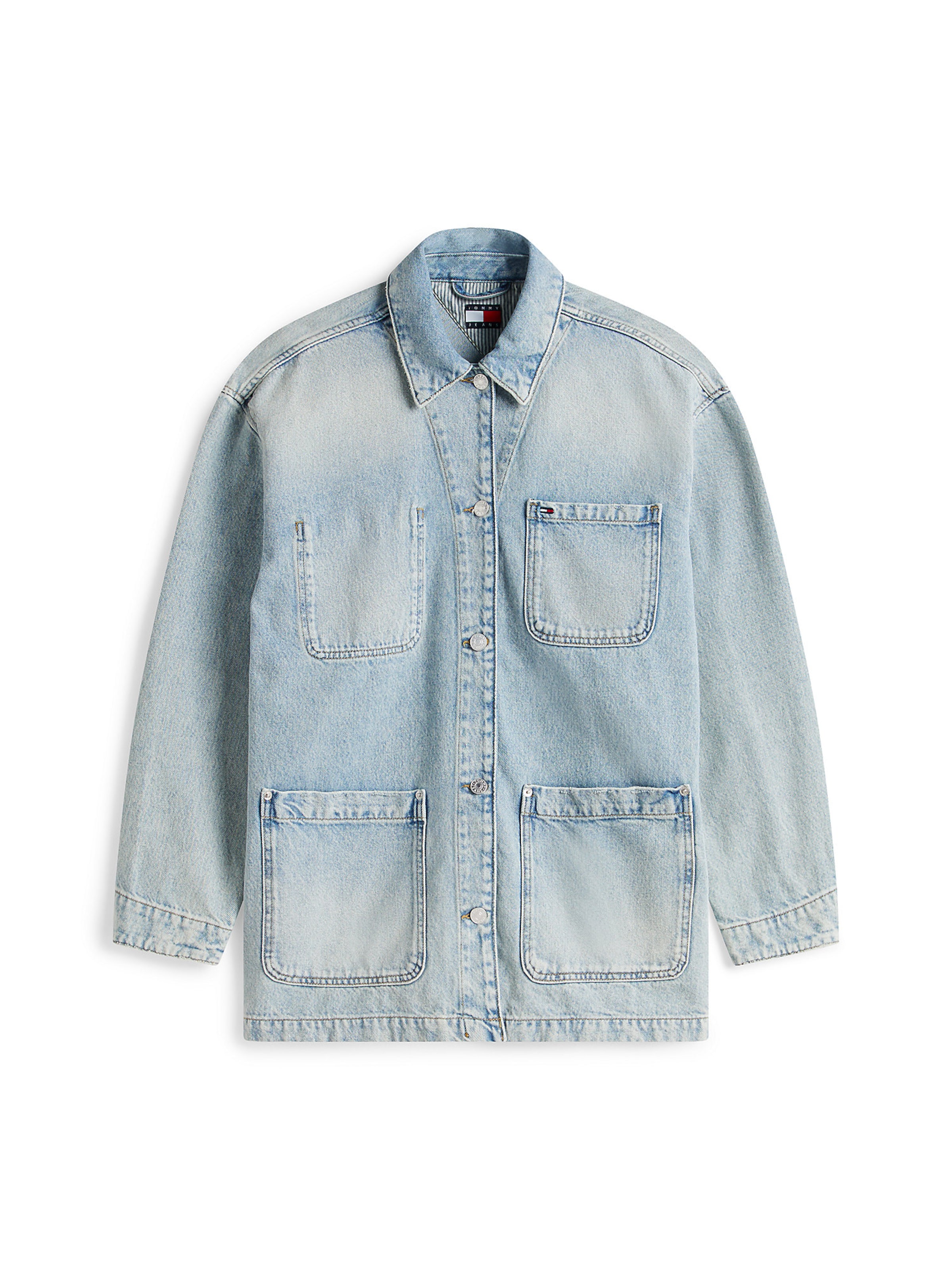 Tommy Jeans Kevad-sügisjope 'CHORE', värv sinine: eest vaates