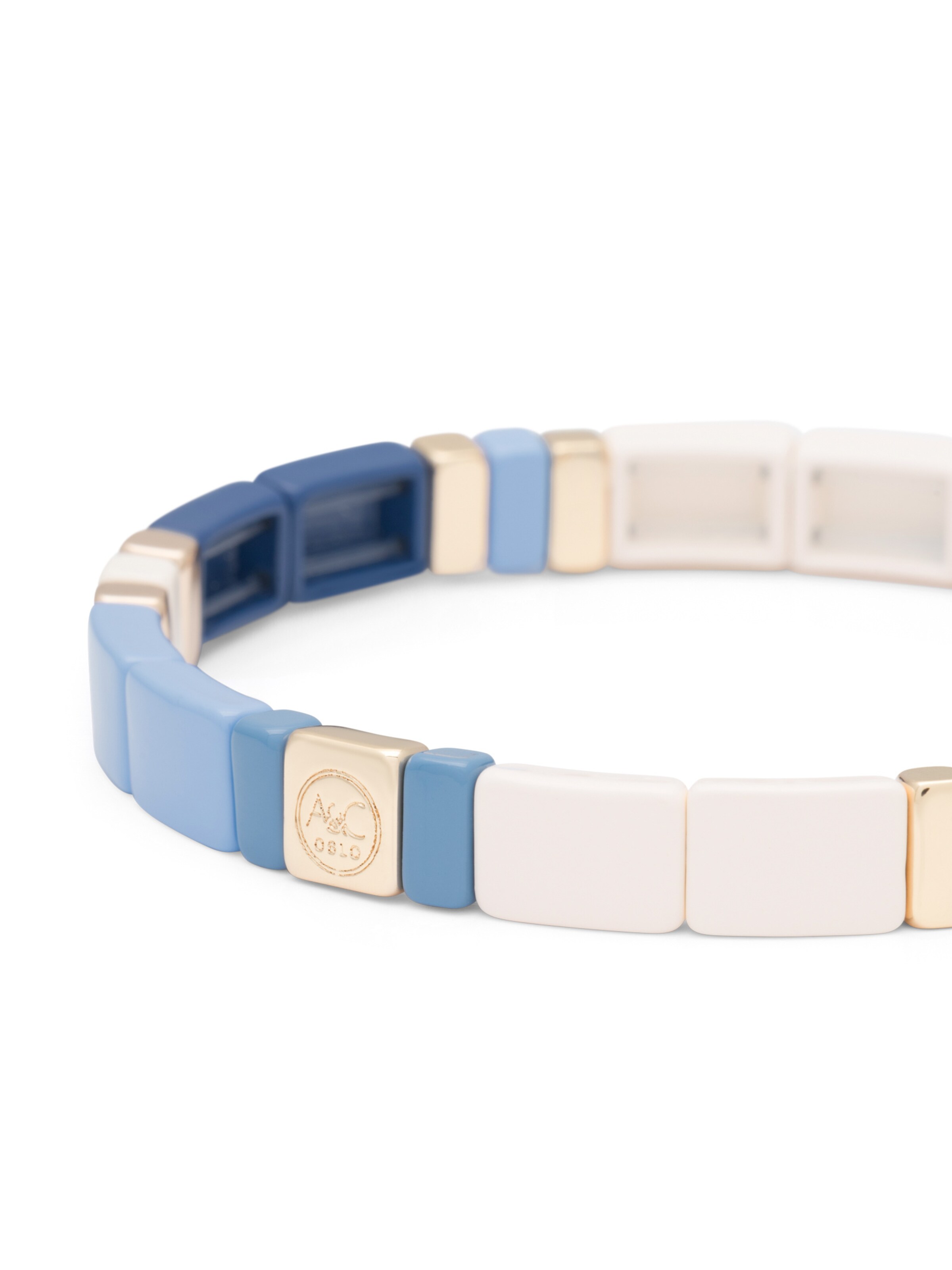 Bracelet 'Enamel Tiles L' A&C Oslo – Nordic Design Jewellery en bleu