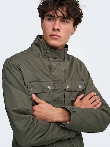 Only & Sons Between-Season Jacket 'ONSRAHUL' in Green