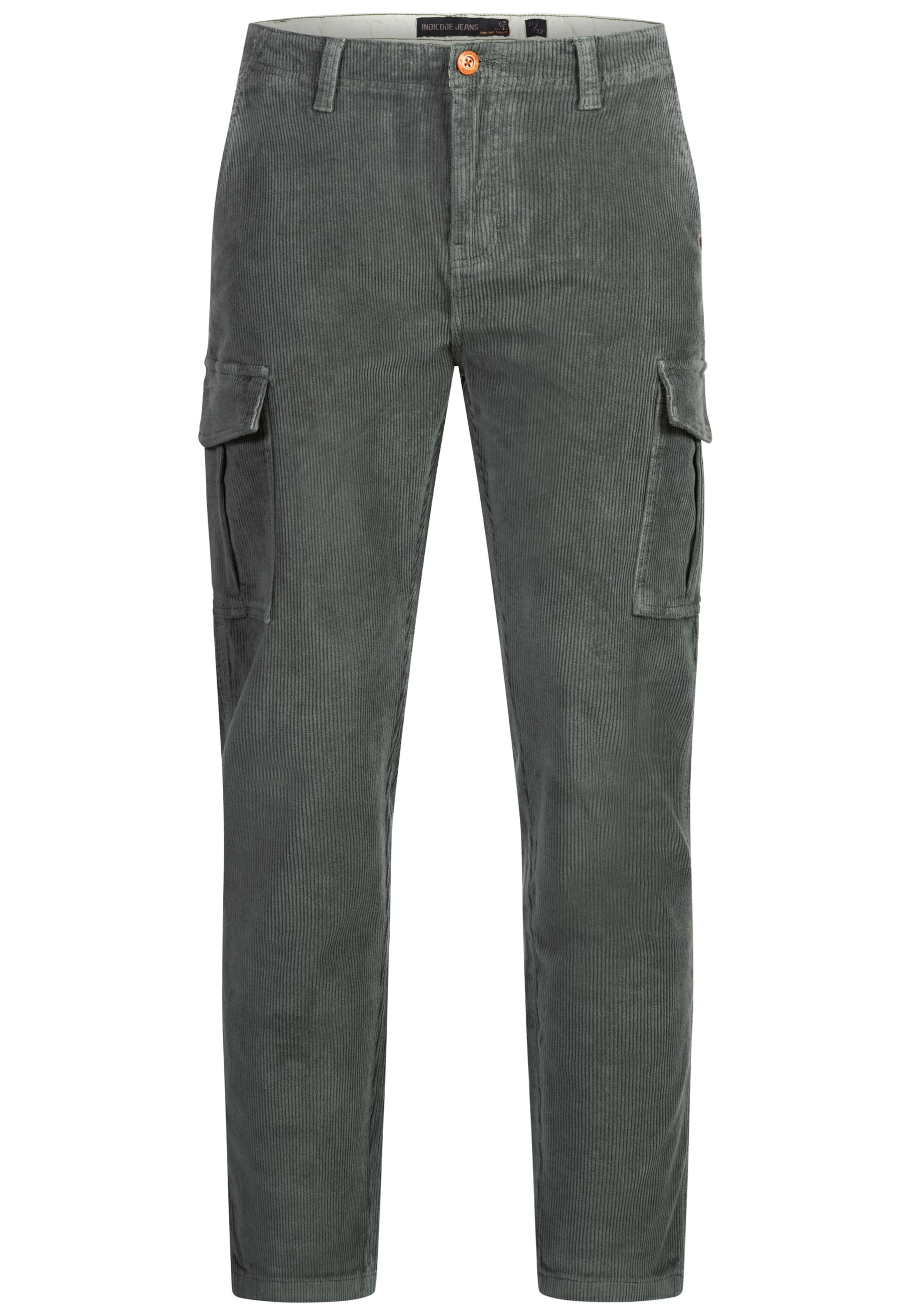 INDICODE JEANS Regular Cargobroek in Grijs: voorkant