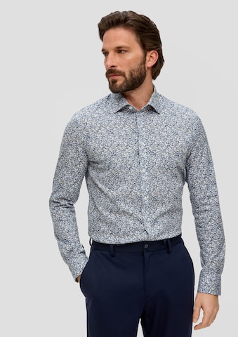 s.Oliver BLACK LABEL Slim fit Button Up Shirt in Blue: front