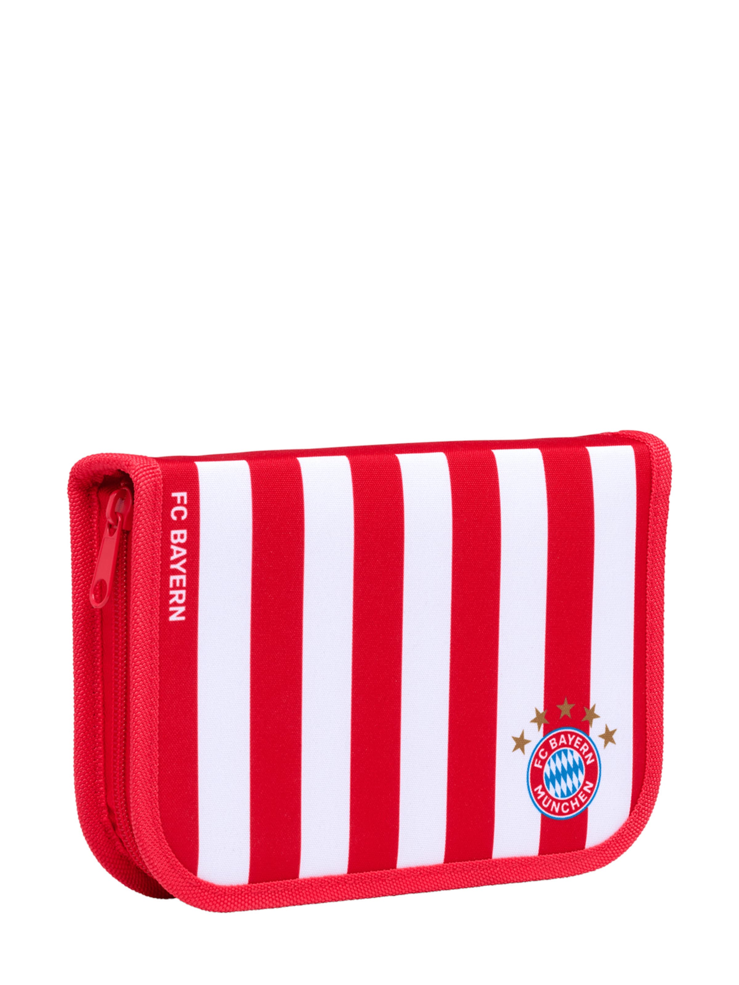 FC BAYERN MÜNCHEN Federmäppchen mit Zubehör in rot / weiß, Produktansicht