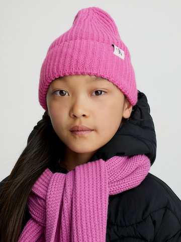 Bonnet Calvin Klein Jeans en rose : devant