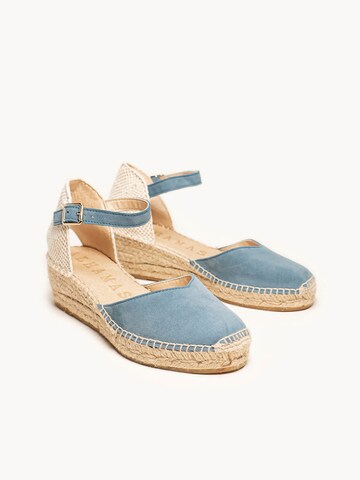 Alhamas - Sandalias con hebilla 'Alpargata Cuña 5 cm' en azul