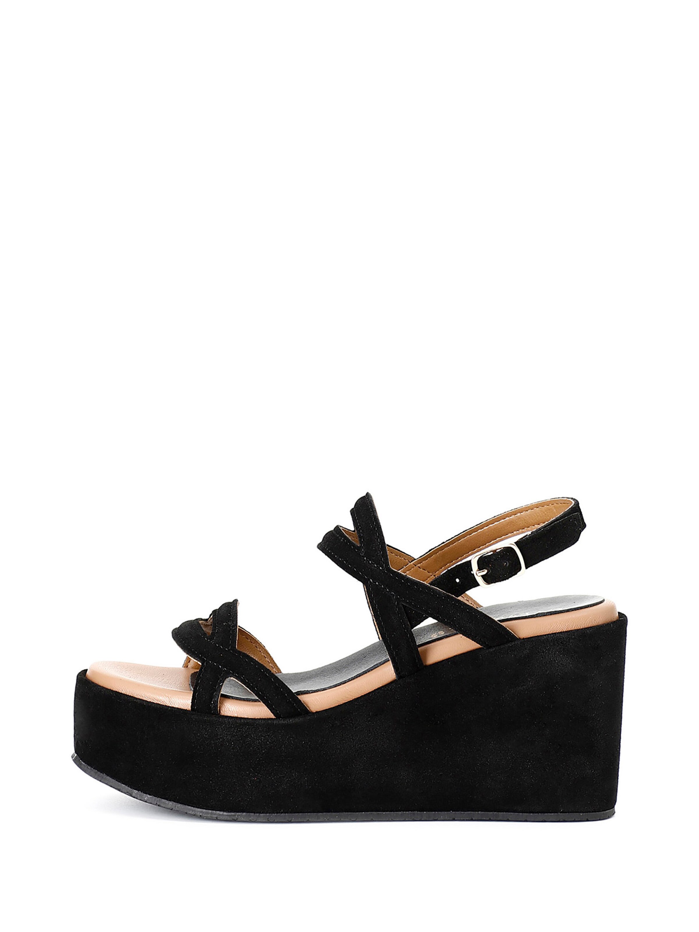 Sandalo con cinturino di CAFè NOIR in nero: frontale