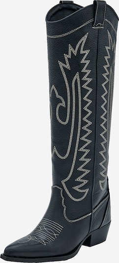 EDITED Kavbojski škornji 'Tugce' | črna / off-bela barva, Prikaz izdelka