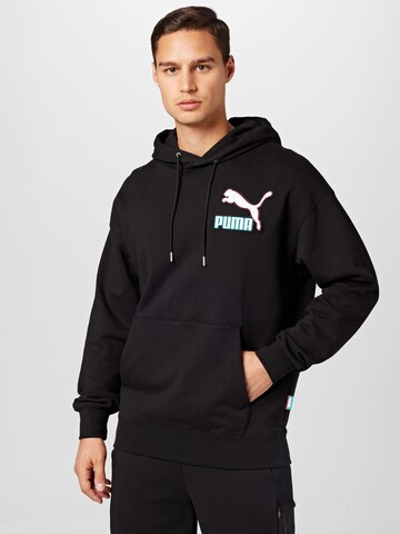 PUMA Sweatshirt 'Fandom' in Zwart: voorkant