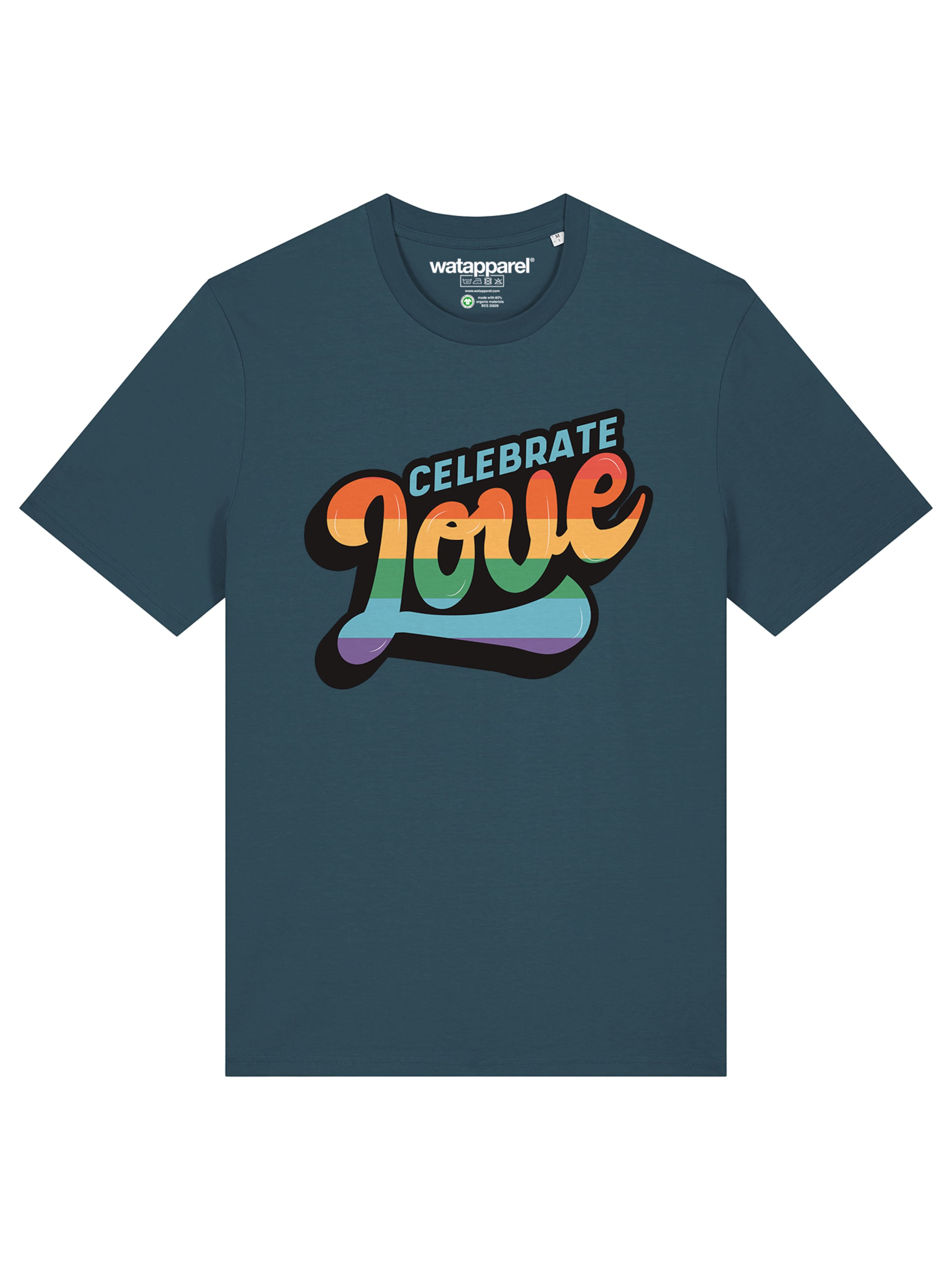 Maglietta 'Celebrate Love' di Watapparel in verde: frontale
