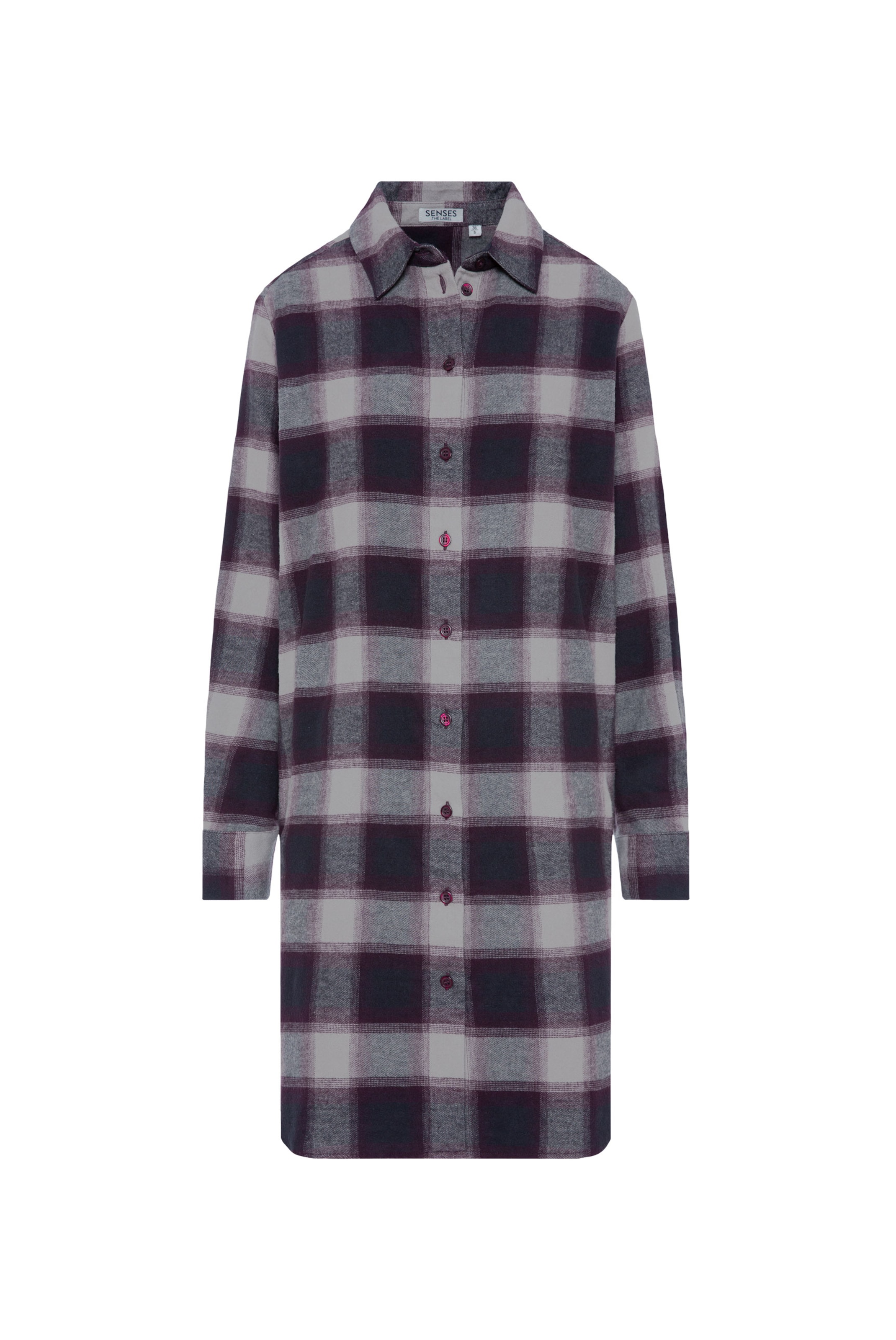 SENSES.THE LABEL Shirt Dress in Grey: front