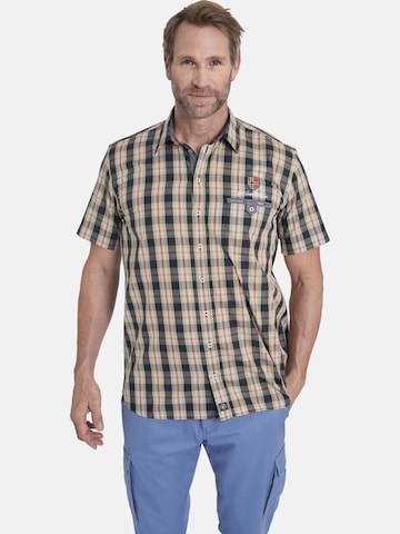 Jan Vanderstorm Comfort fit Button Up Shirt 'Joos' in Beige: front