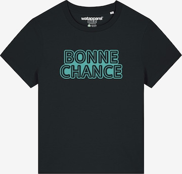 Maglietta 'Bonne Chance' di Watapparel in nero: frontale