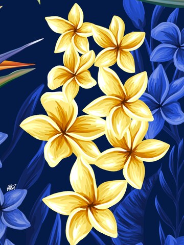 Hawaiihemdshop.de Regularny krój Koszula 'Hawaiihemd "Flowerful Summer (blue)"' w kolorze niebieski