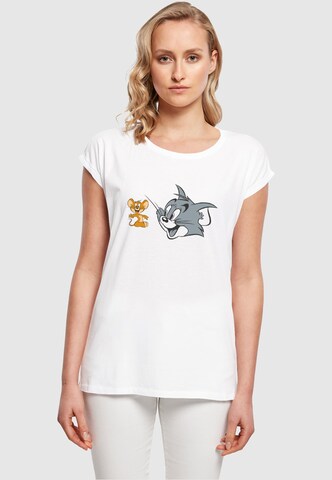 T-shirt 'Tom and Jerry - Simple Heads' ABSOLUTE CULT en blanc : devant