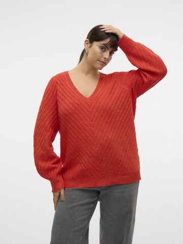 Pull-over 'Stinna' Vero Moda Curve en rouge : devant