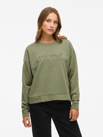 VILA Sweatshirt 'VIElsk' i grøn: forside