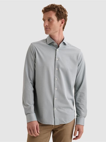 VANGUARD Regular fit Overhemd 'Elevated Knit shirt with two-tone effect' in Blauw: voorkant