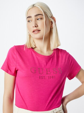 GUESS Shirt 'CRYSTAL EASY' in Pink