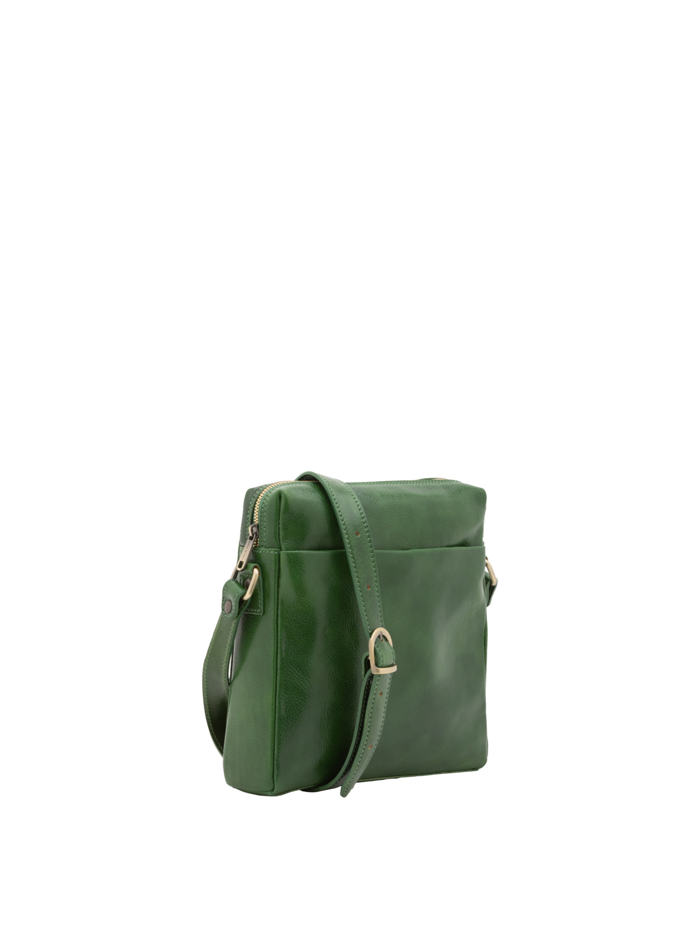 Borsa a tracolla 'Borsa a tracolla uomo vera pelle vacchetta con zip - Made in Italy' di I Fratelli in verde