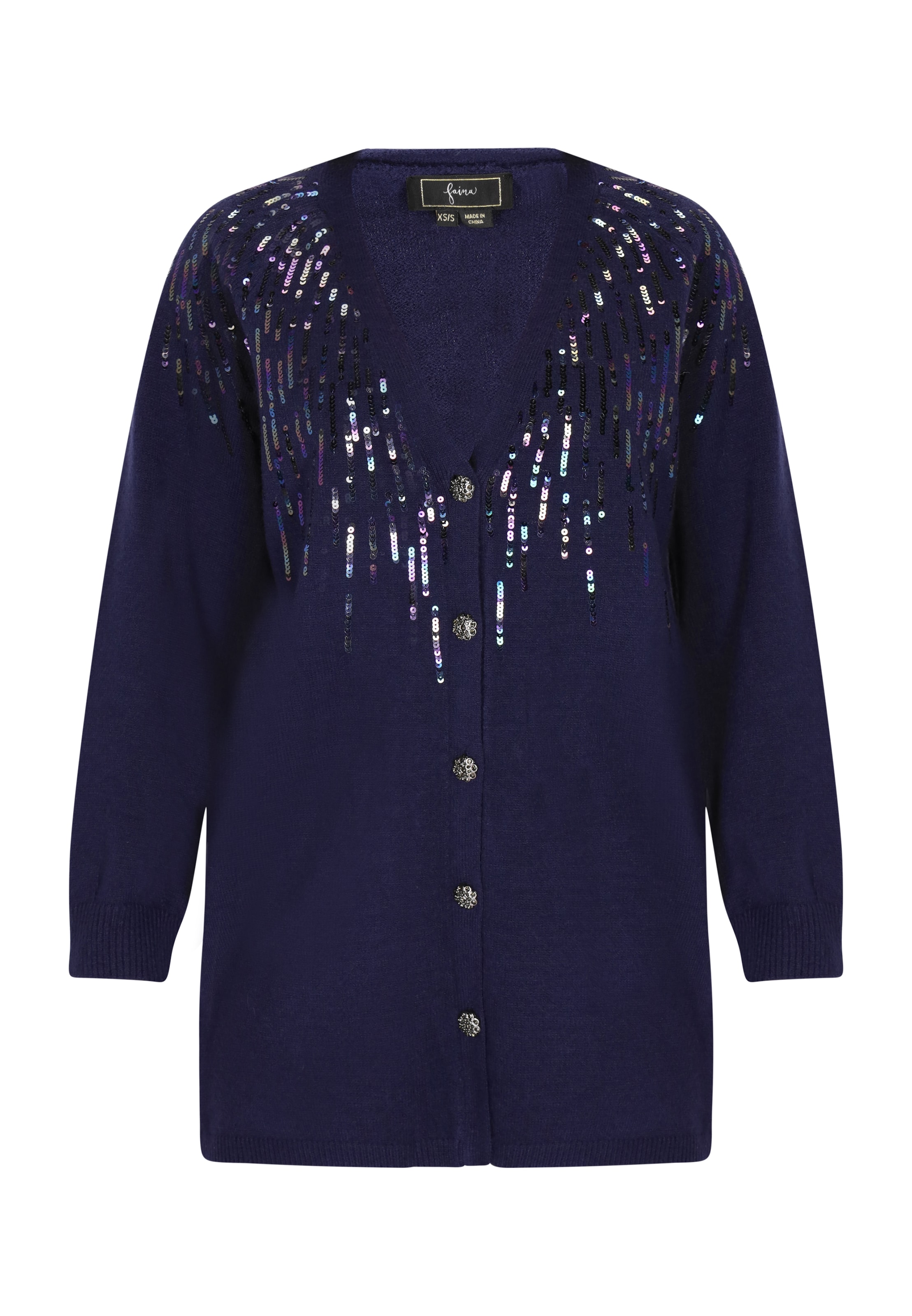 zils faina Adīta jaka: no priekšpuses