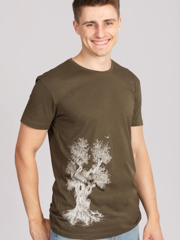 Life-Tree Shirt 'Ecovero "Olive Tree" Fern Green' in Green: front