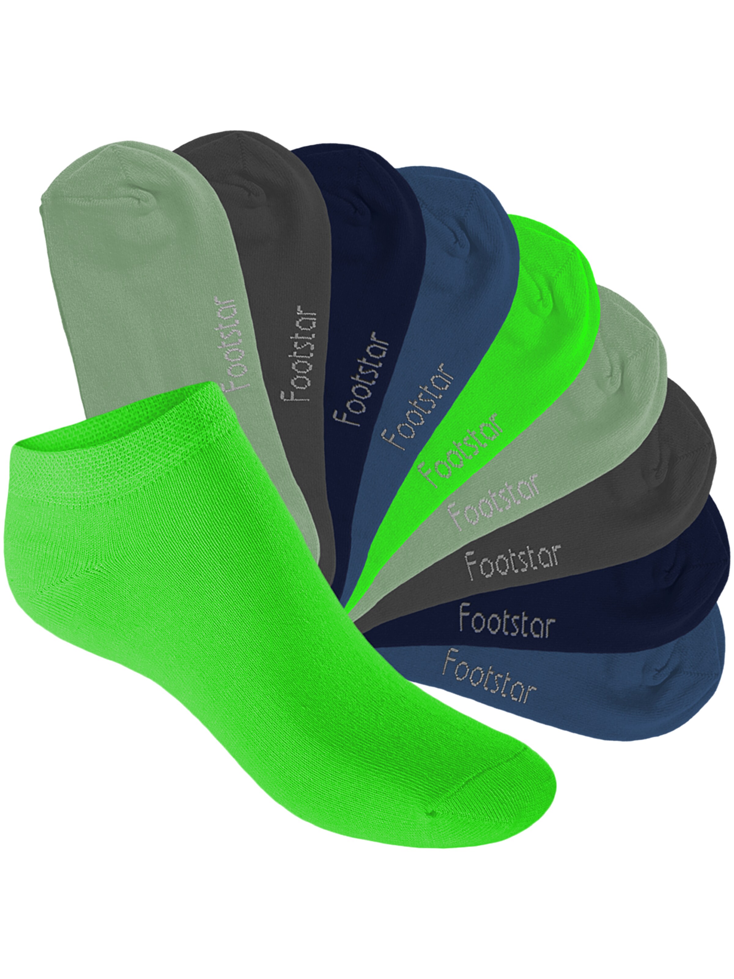 footstar Socks 'EVERYDAY! Kinder' in 23-26,5 in Neon green, Item view