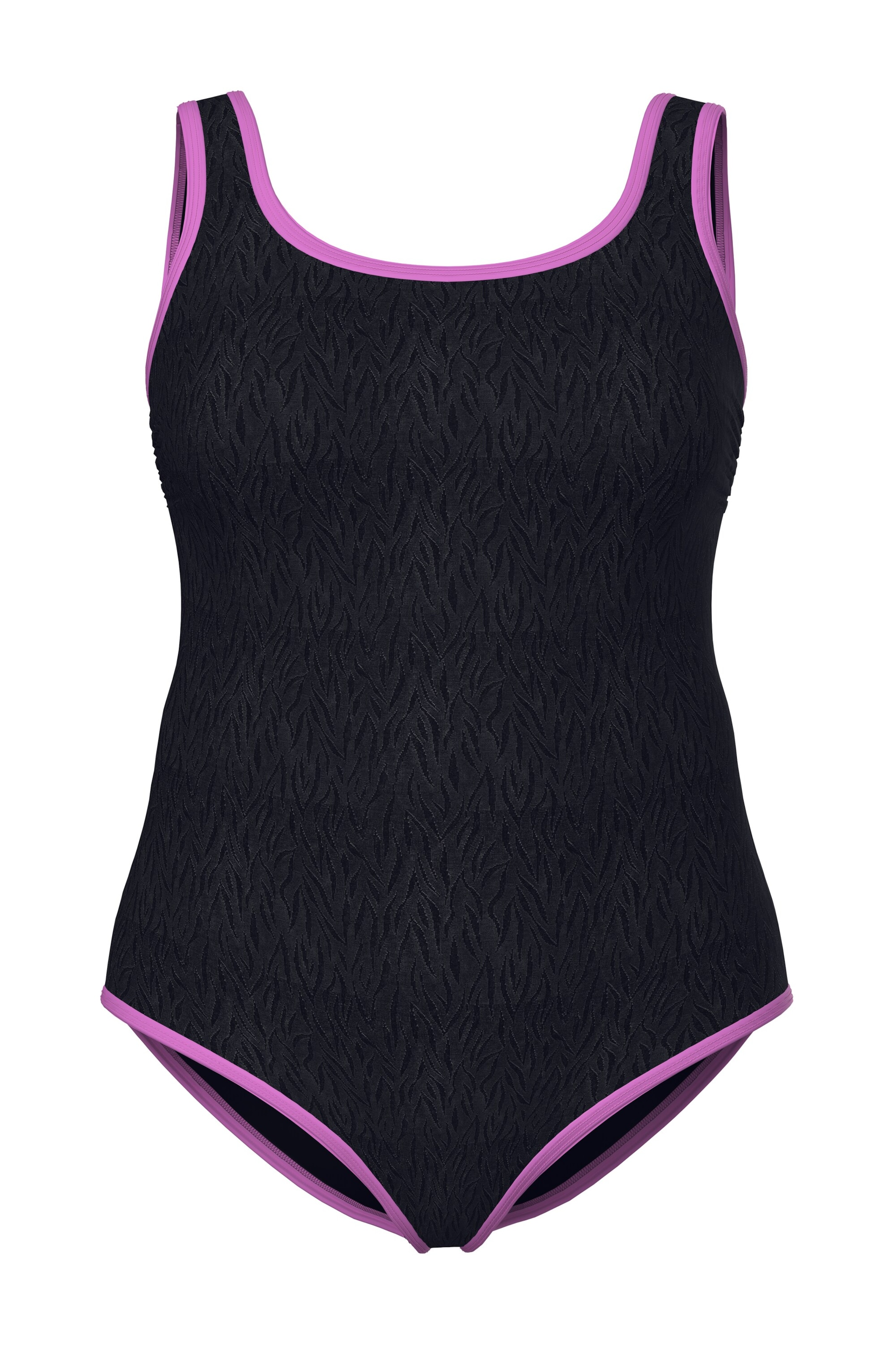 Ulla Popken Bustier Badpak in Zwart: voorkant