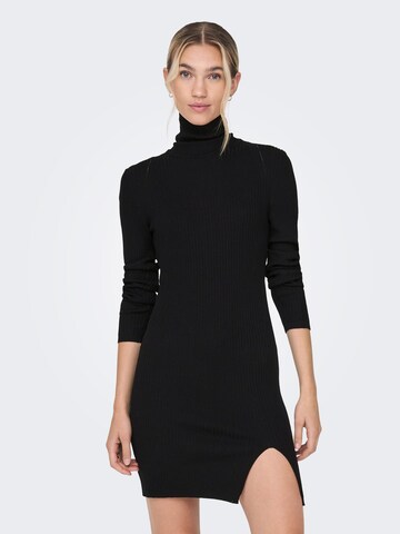 ONLY Stickad klänning i svart: framsida