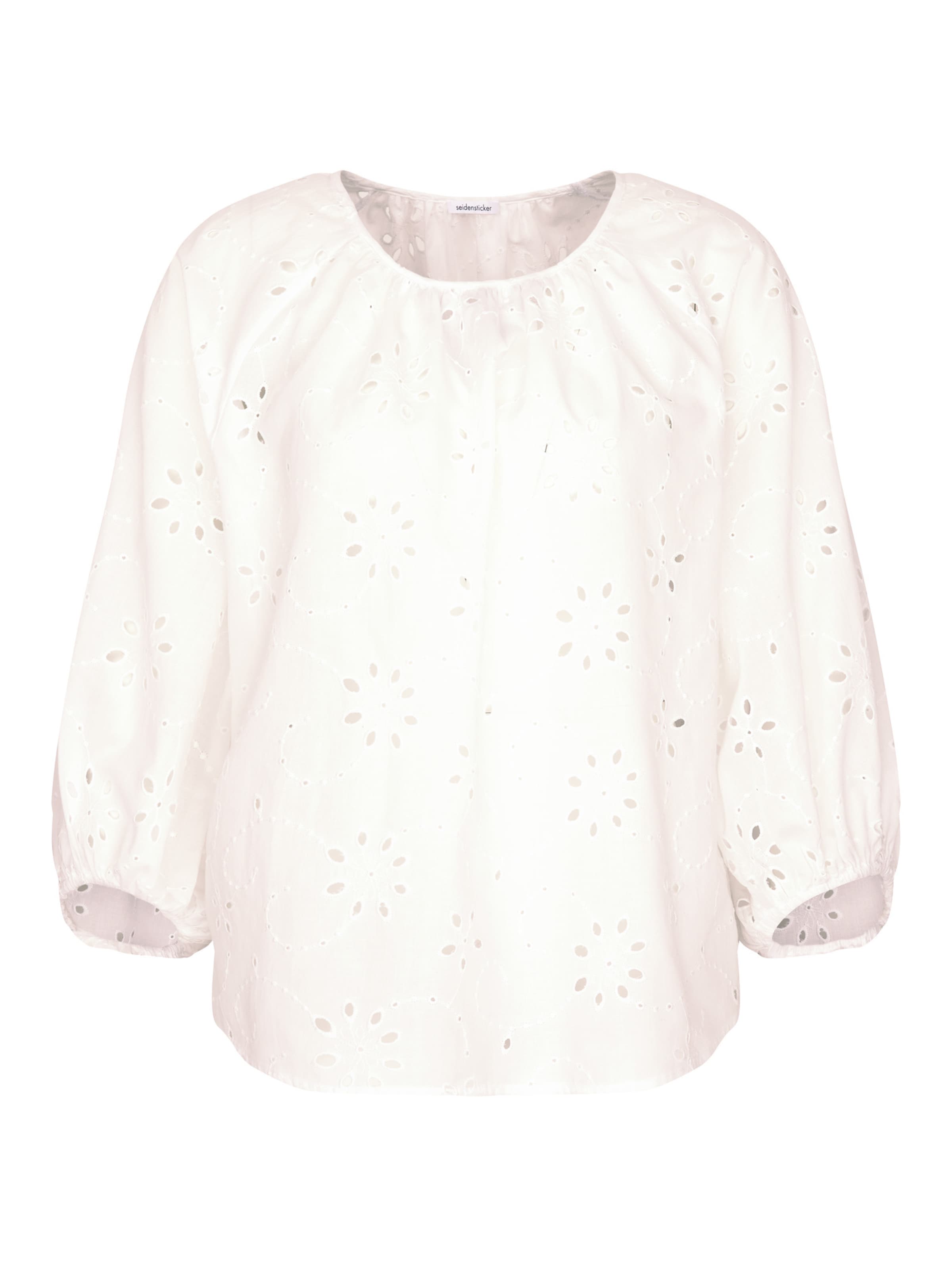 Chemisier ' Schwarze Rose ' SEIDENSTICKER en blanc : devant