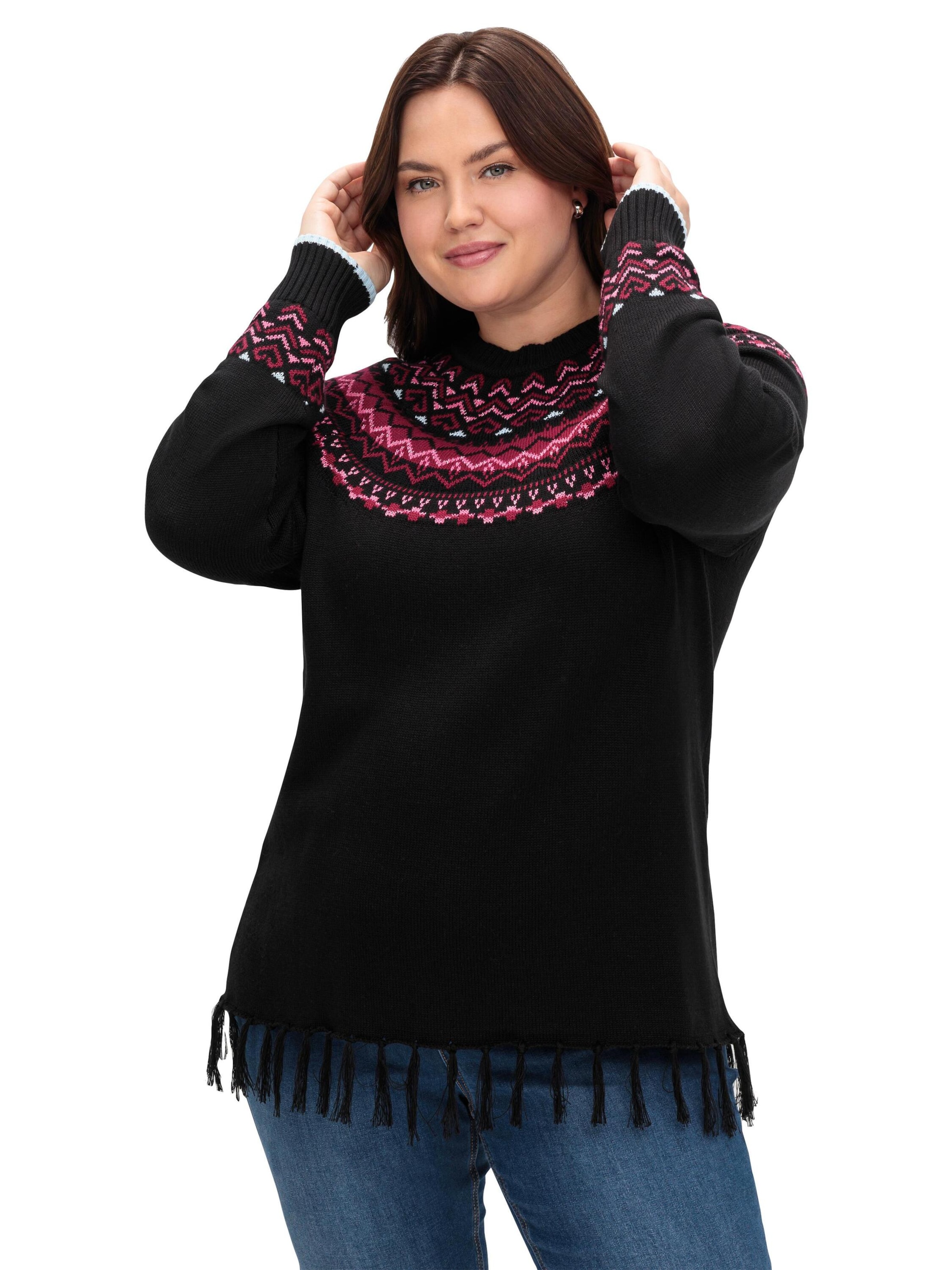 Pullover di SHEEGO in nero: frontale