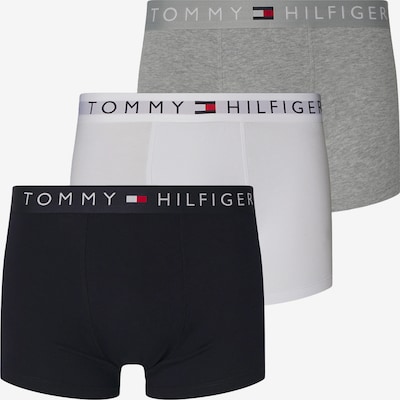 Tommy Hilfiger Underwear Bokserice u siva melange / crna / bijela, Pregled proizvoda