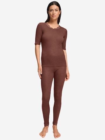 Hanro Shirt ' Woolen Lace ' in Bruin