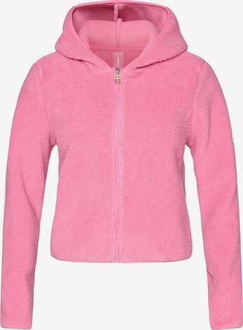 ONLY PLAY Toiminnallinen fleecetakki 'ONPCAVY' värissä vaaleanpunainen: etupuoli