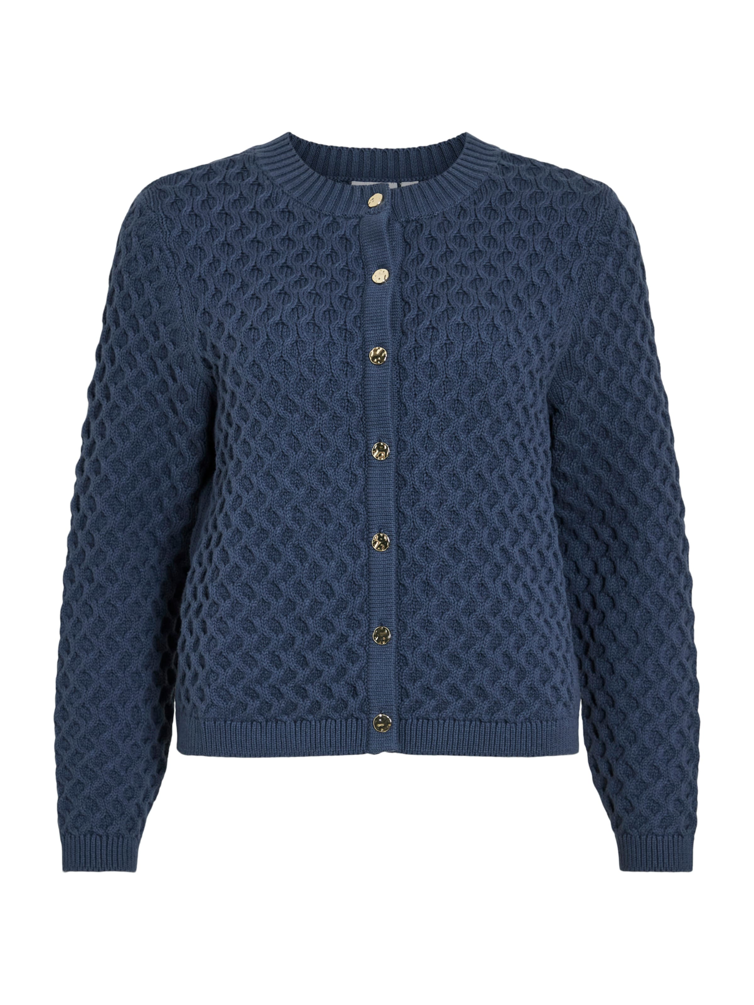 VILA Плетена жилетка 'VIKALI' в синьо: отпред