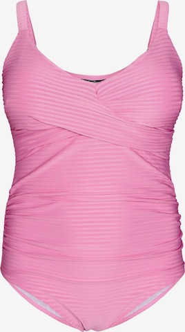 rožinė Swim by Zizzi Trikampė Maudymosi kostiumėlis 'Smay': priekis