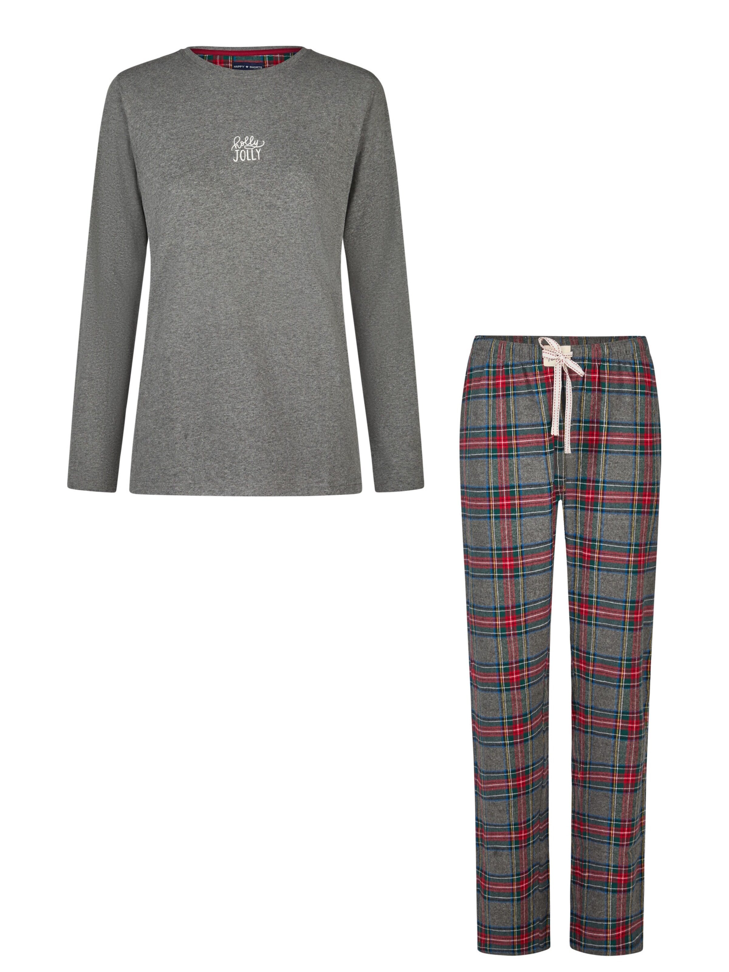 Pyjama 'Christmas' Happy Shorts en gris : devant