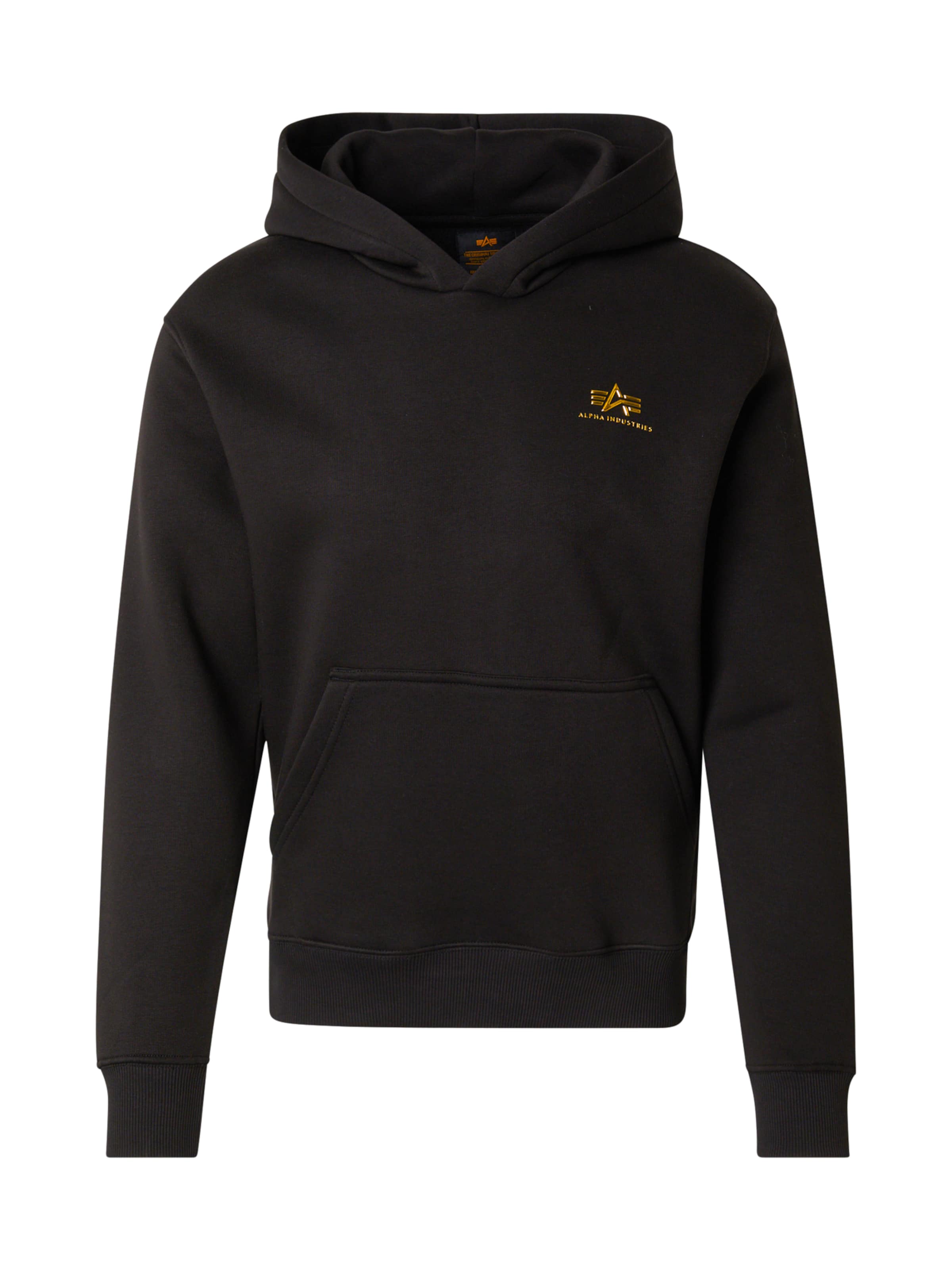 ALPHA INDUSTRIES Tréning póló - fekete: elől